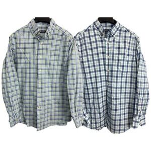 Lot‎ of 2 Daniel Cremieux Classics Button Down Shirts Mens M Long Sleeve Plaid